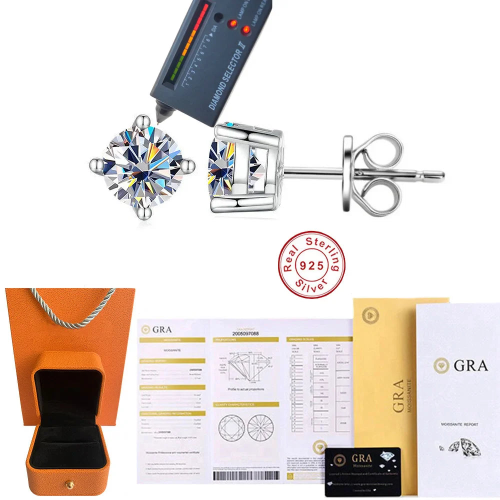 Elegant Moissanite Stud Earrings